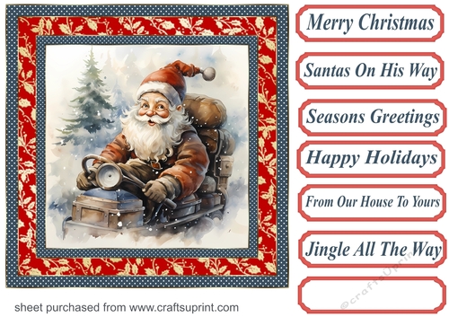 Santas on his way card front 1