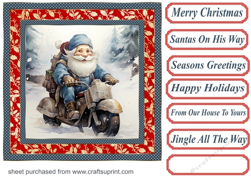 Santas on his way card front 3