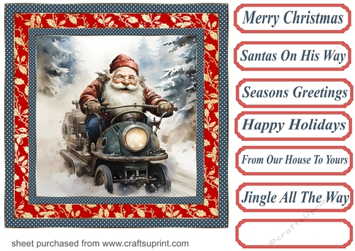 Santas on his way card front 4