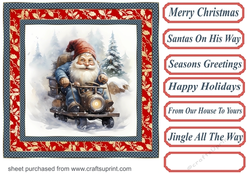 Santas on his way card front 5