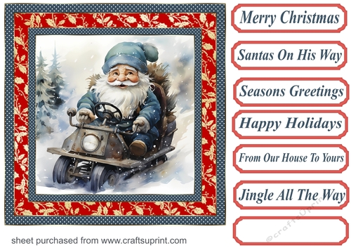 Santas on his way card front 6