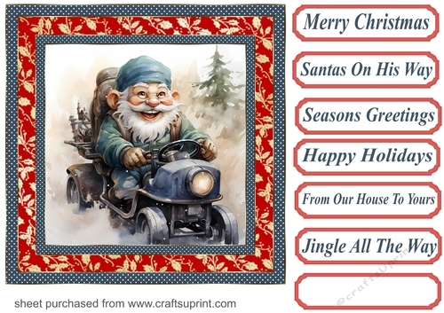 Santas on his way card front 7