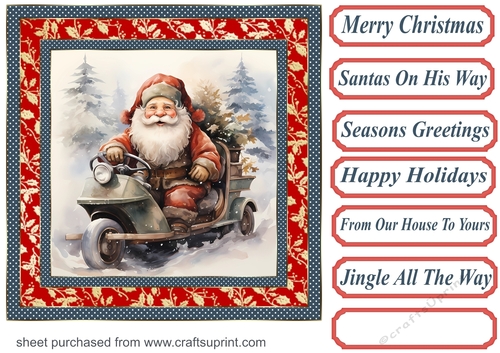 Santas on his way card front 8