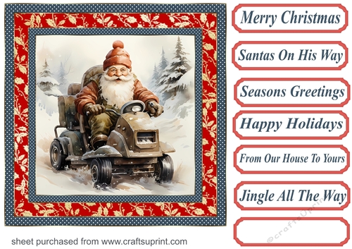 Santas on his way card front 10