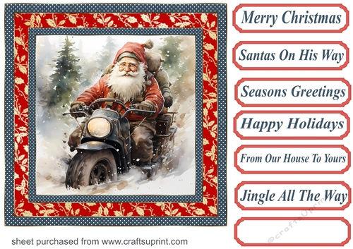 Santas on his way card front 11