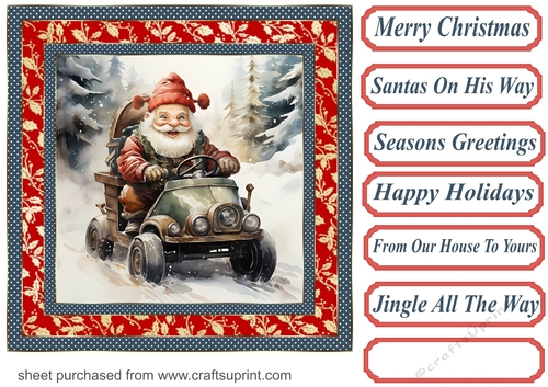 Santas on his way card front 12