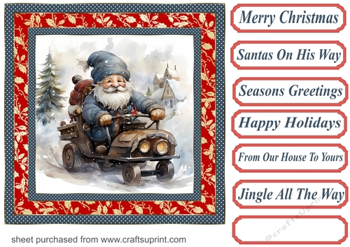 Santas on his way card front 13