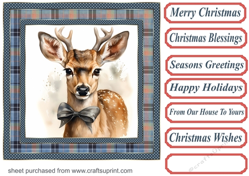 Elegant Christmas stag card front 13