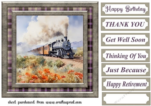 Floral train card front 1