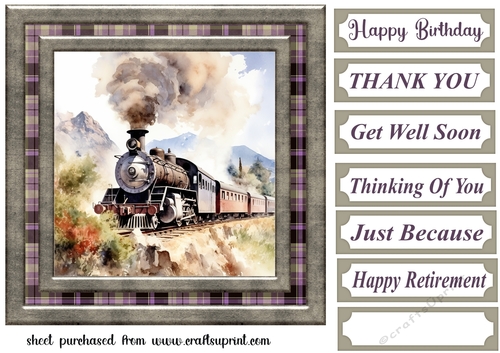 Floral train card front 4