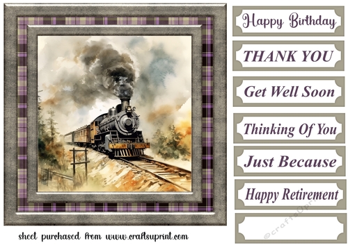 Floral train card front 5