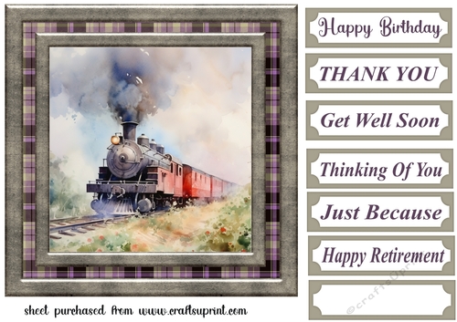 Floral train card front 6