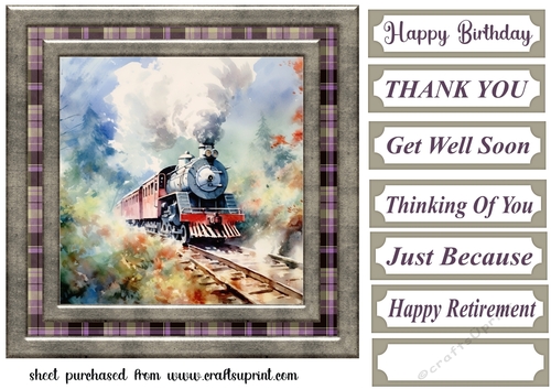 Floral train card front 8