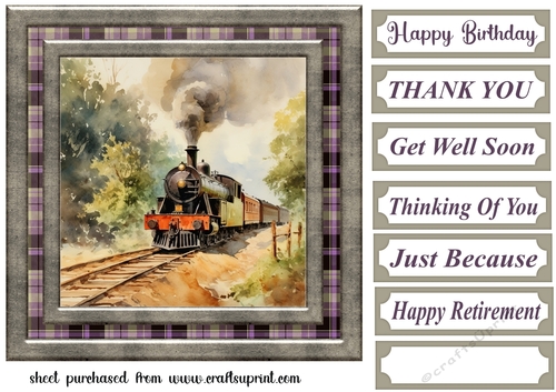 Floral train card front 11