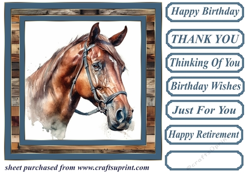 Horse head card front 1