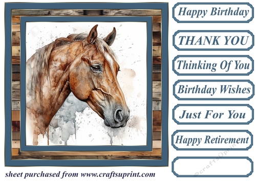 Horse head card front 11