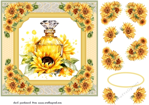 Sunflower perfume card front 1