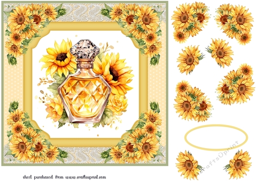 Sunflower perfume card front 2
