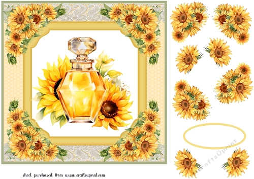 Sunflower perfume card front 4