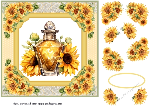 Sunflower perfume card front 6