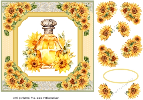 Sunflower perfume card front 8