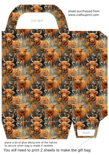 Highland cow gift bag 1