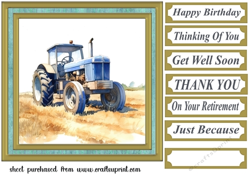 Framed tractor card front 5