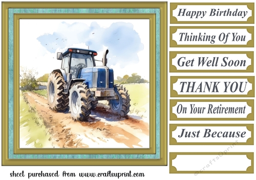Framed tractor card front 7