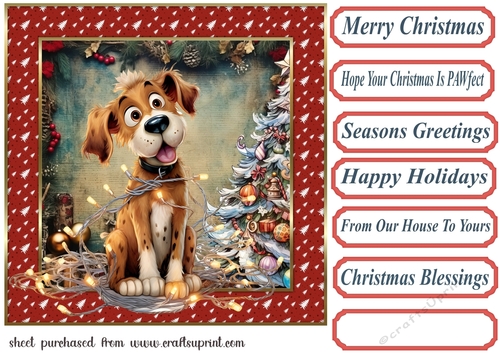 Christmas pooch in a tangle card front 2