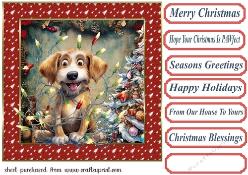 Christmas pooch in a tangle card front 5