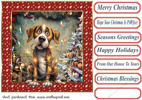 Christmas pooch in a tangle card front 6