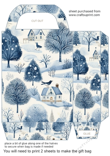 Blue Christmas gift bag 2