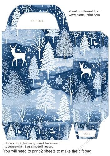 Blue Christmas gift bag 3