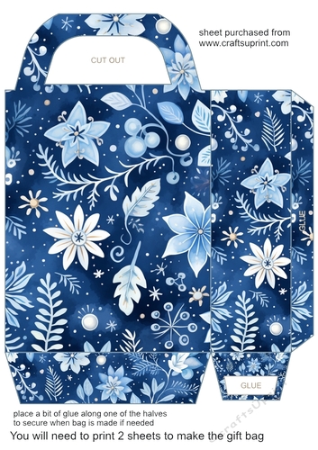 Blue Christmas gift bag 4
