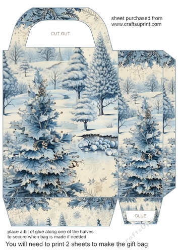 Blue Christmas gift bag 8