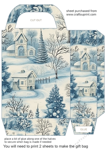 Blue Christmas gift bag 10