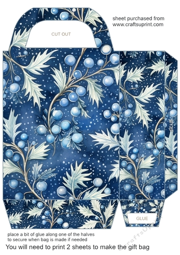 Blue Christmas gift bag 12