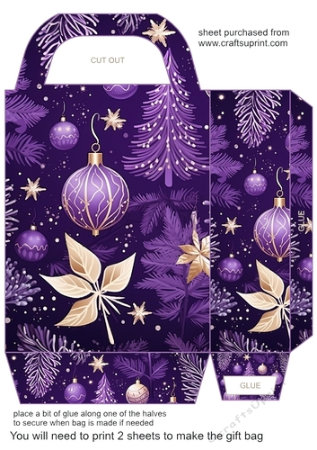 Purple Christmas gift bag 1