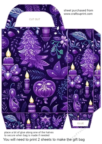 Purple Christmas gift bag 2