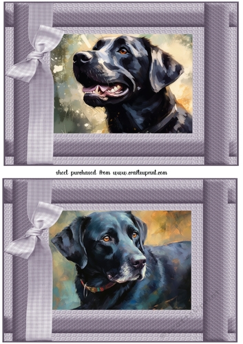 2 Framed black Labrador card fronts 3