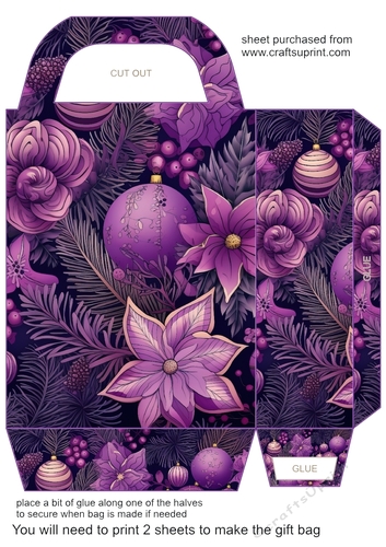 Pink/purple Christmas gift bag 1