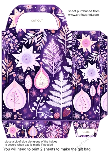 Pink/purple Christmas gift bag 2