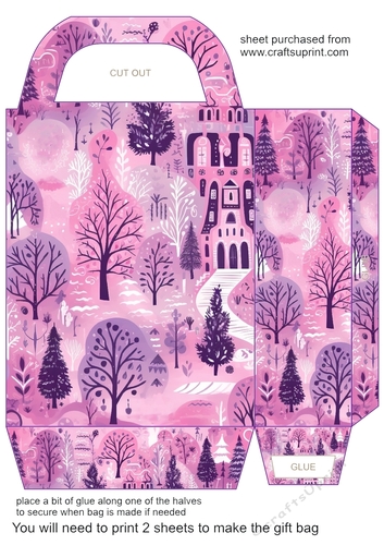 Pink/purple Christmas gift bag 3