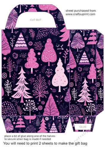 Pink/purple Christmas gift bag 4