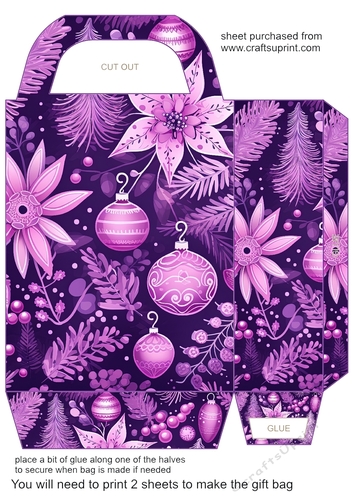 Pink/purple Christmas gift bag 5