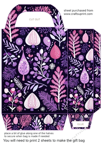 Pink/purple Christmas gift bag 6