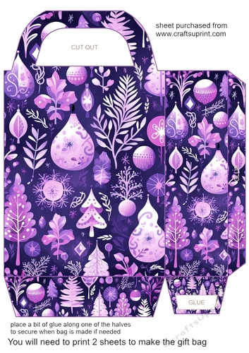 Pink/purple Christmas gift bag 7