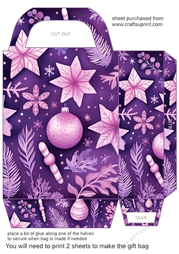 Pink/purple Christmas gift bag 9