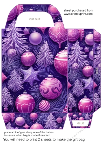 Pink/purple Christmas gift bag 10