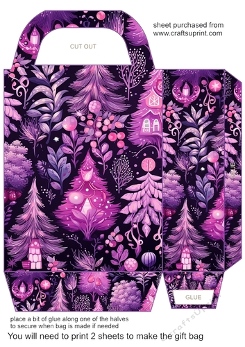 Pink/purple Christmas gift bag 11